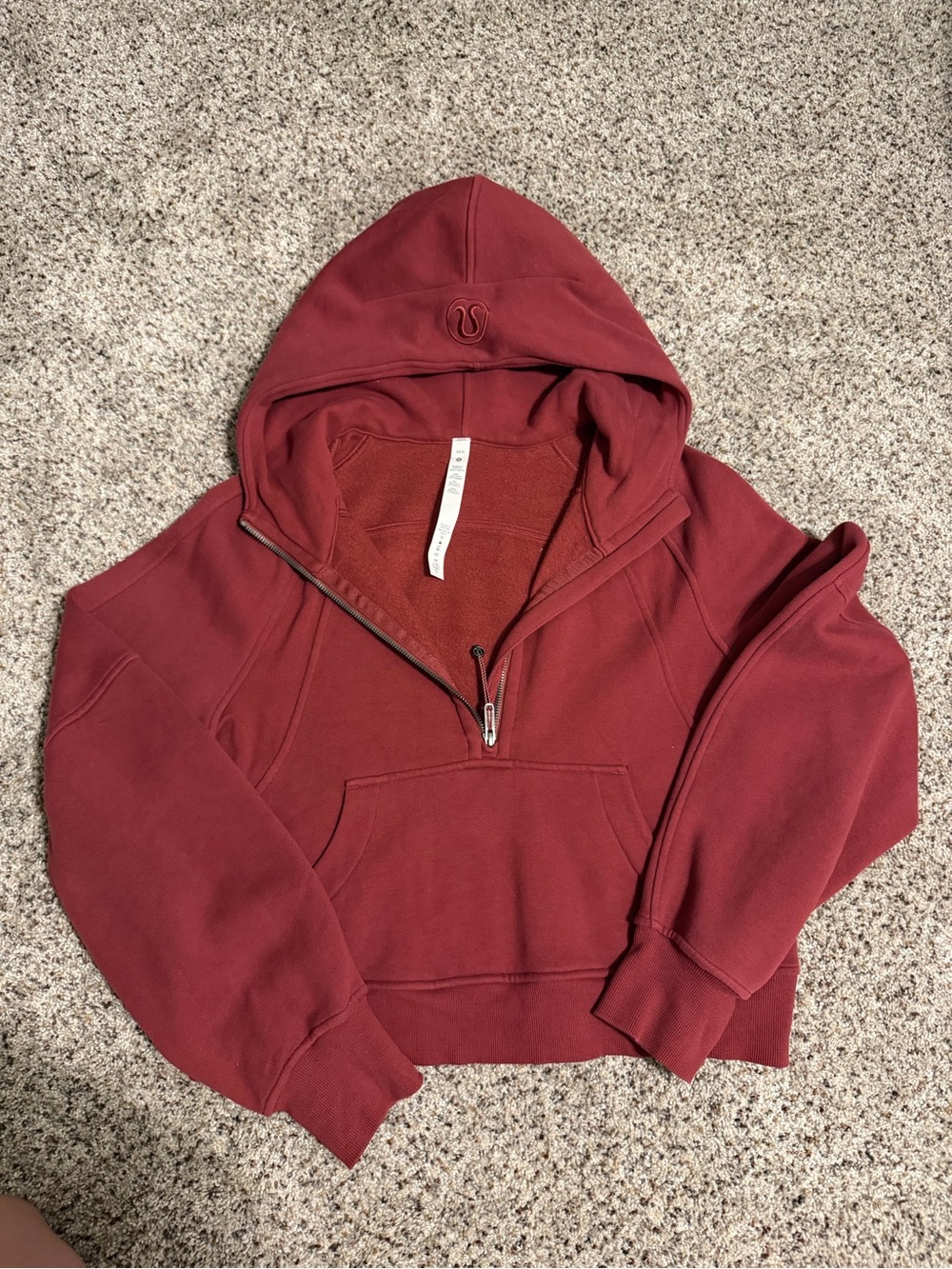 lululemon Scuba Oversized 1/2 Zip Hoodie Rust/Brick Color *Size XS/S* Worn Twice